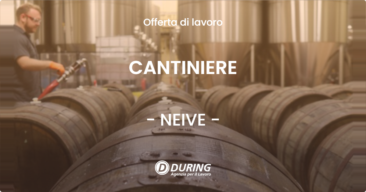OFFERTA LAVORO - CANTINIERE - NEIVE