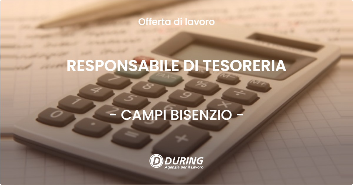 OFFERTA LAVORO - RESPONSABILE DI TESORERIA - CAMPI BISENZIO