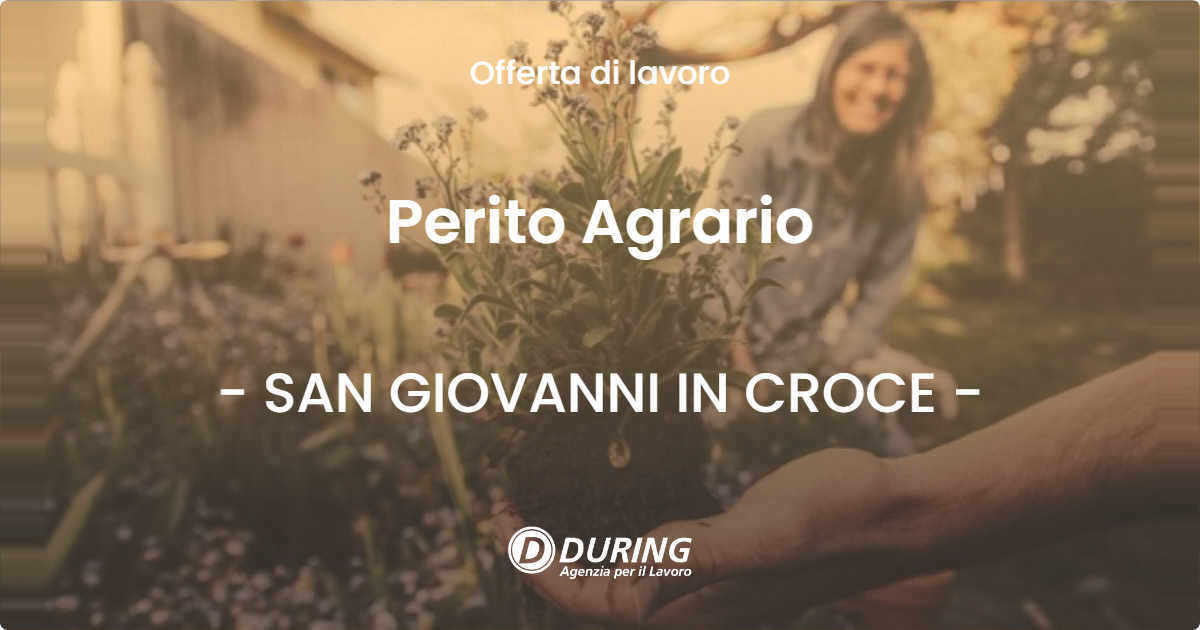 OFFERTA LAVORO - Perito Agrario - SAN GIOVANNI IN CROCE