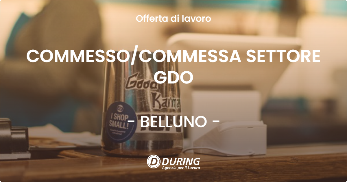 OFFERTA LAVORO - COMMESSOCOMMESSA SETTORE GDO - BELLUNO