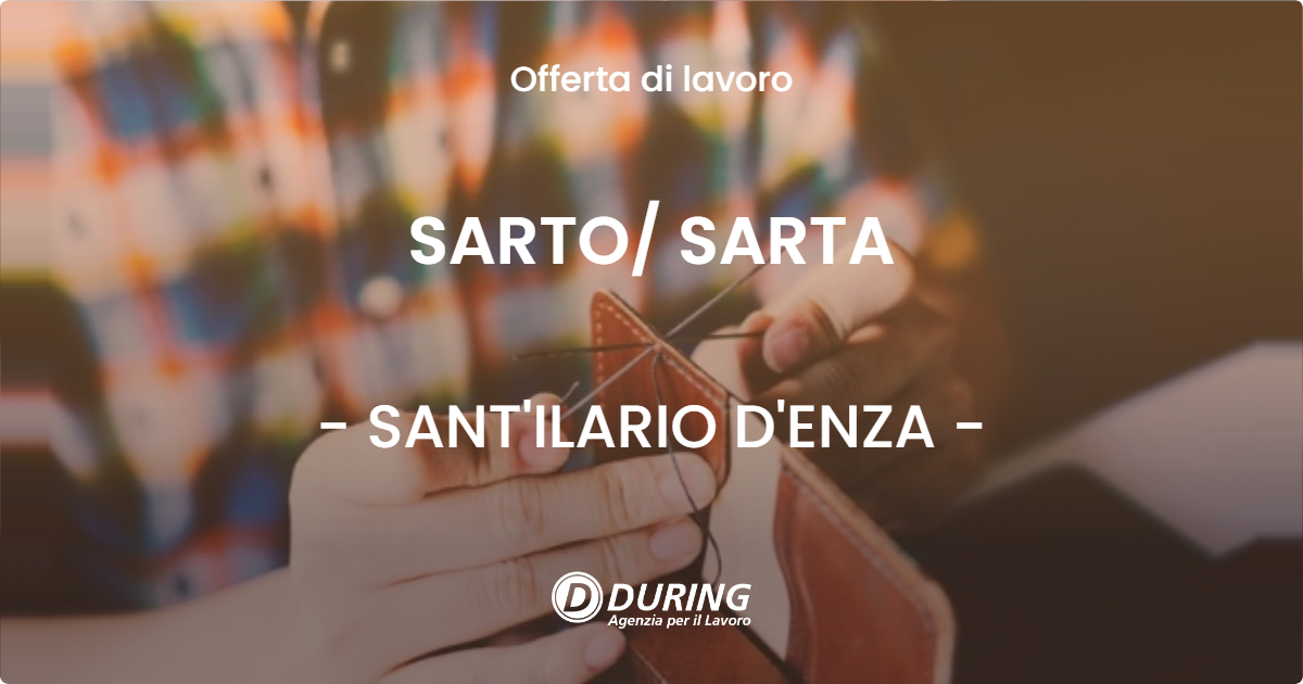 OFFERTA LAVORO - SARTO SARTA - SANT'ILARIO D'ENZA