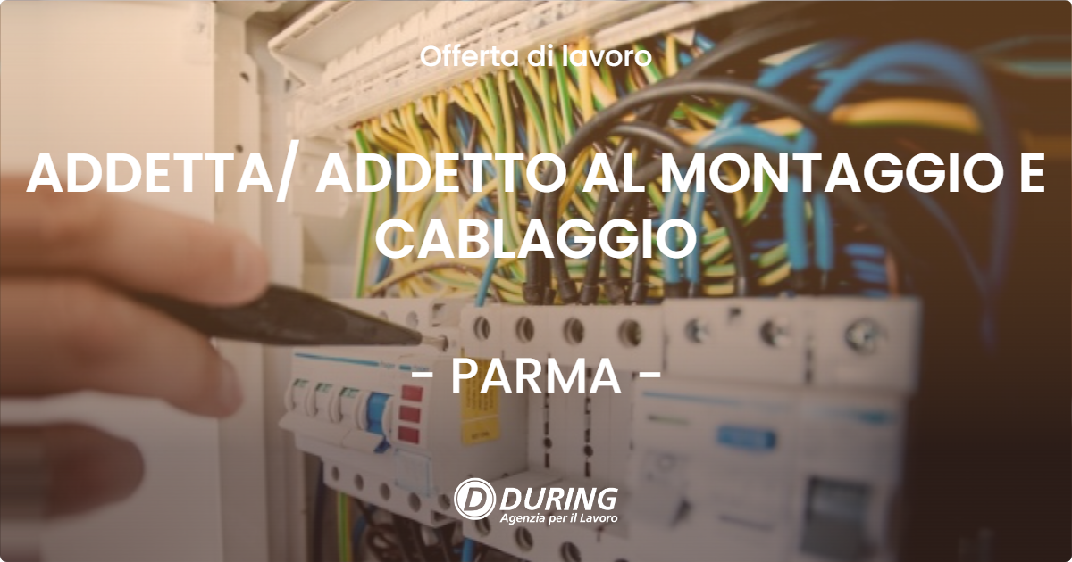 OFFERTA LAVORO - ADDETTA/ ADDETTO AL MONTAGGIO E CABLAGGIO - PARMA (PR)