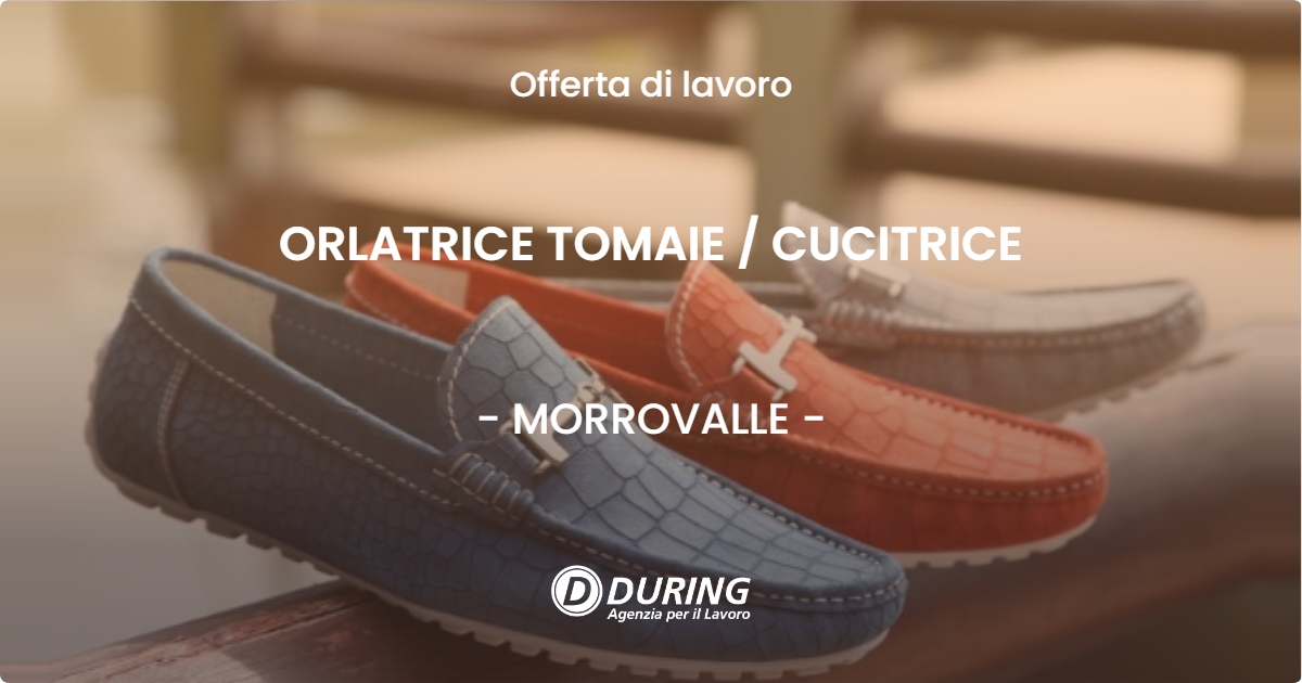 OFFERTA LAVORO - ORLATRICE TOMAIE / CUCITRICE - MORROVALLE (MC)