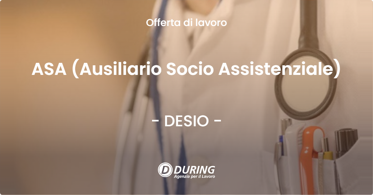 OFFERTA LAVORO - ASA (Ausiliario Socio Assistenziale) - DESIO
