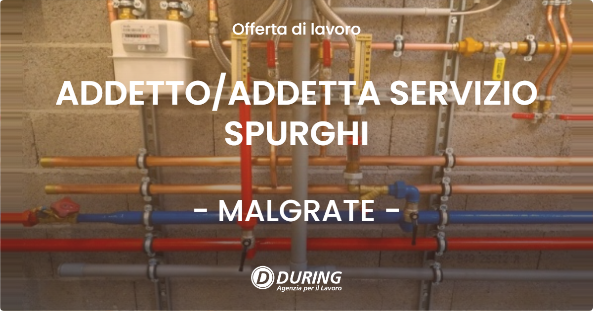 OFFERTA LAVORO - ADDETTOADDETTA SERVIZIO SPURGHI - MALGRATE
