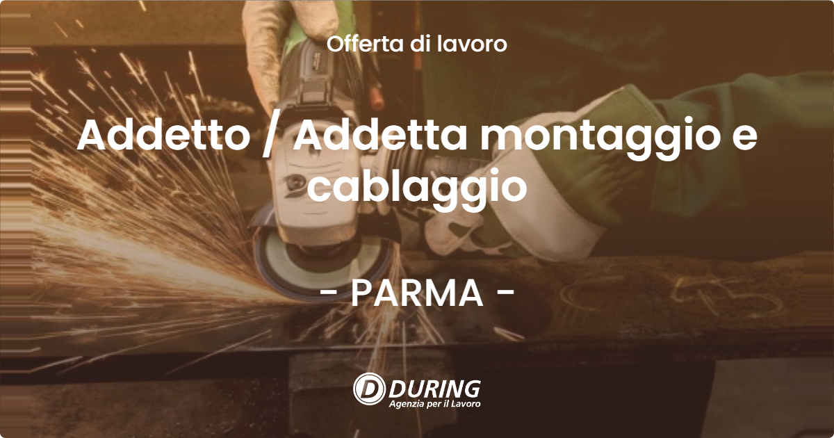 OFFERTA LAVORO - Addetto / Addetta montaggio e cablaggio - PARMA (PR)