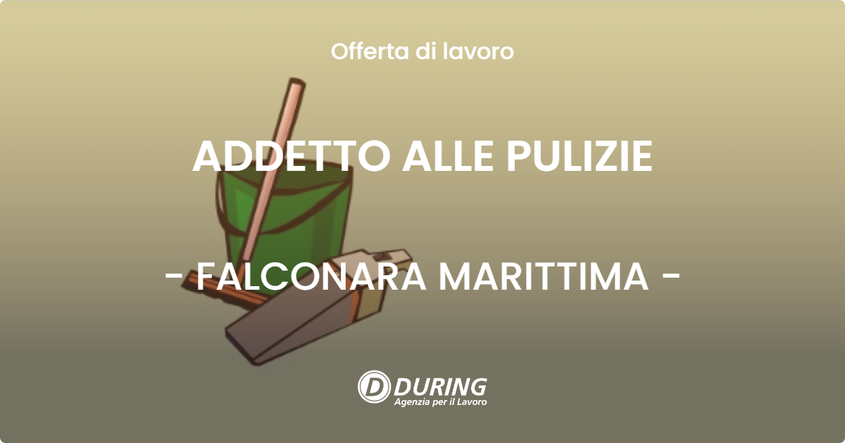 OFFERTA LAVORO - ADDETTO ALLE PULIZIE - FALCONARA MARITTIMA