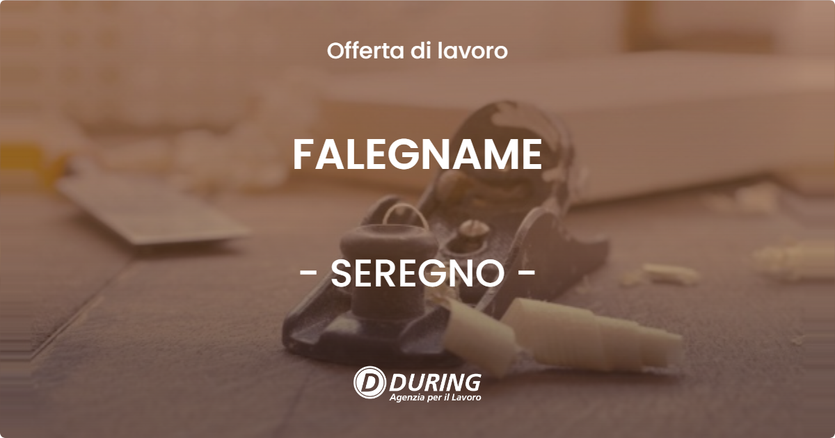OFFERTA LAVORO - FALEGNAME - SEREGNO (MB)