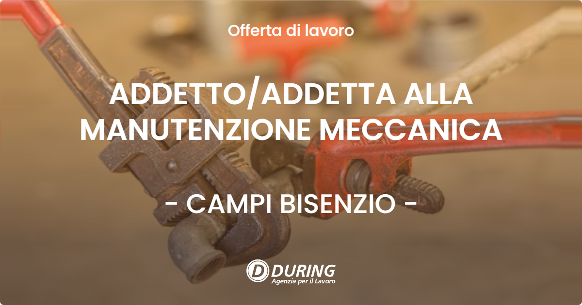 OFFERTA LAVORO - ADDETTO/ADDETTA ALLA MANUTENZIONE MECCANICA - CAMPI BISENZIO (FI)