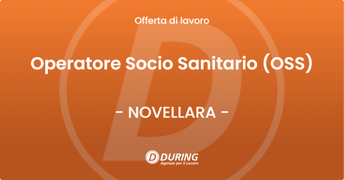 OFFERTA LAVORO - Operatore Socio Sanitario (OSS) - NOVELLARA (RE)