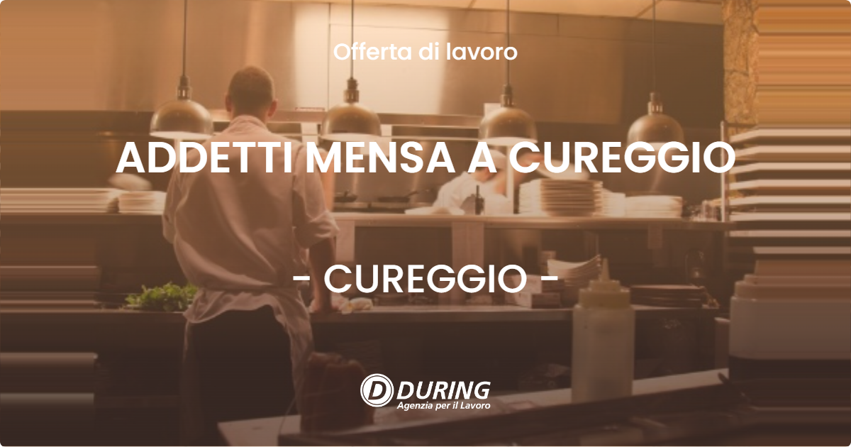 OFFERTA LAVORO - ADDETTI MENSA A CUREGGIO - CUREGGIO (NO)
