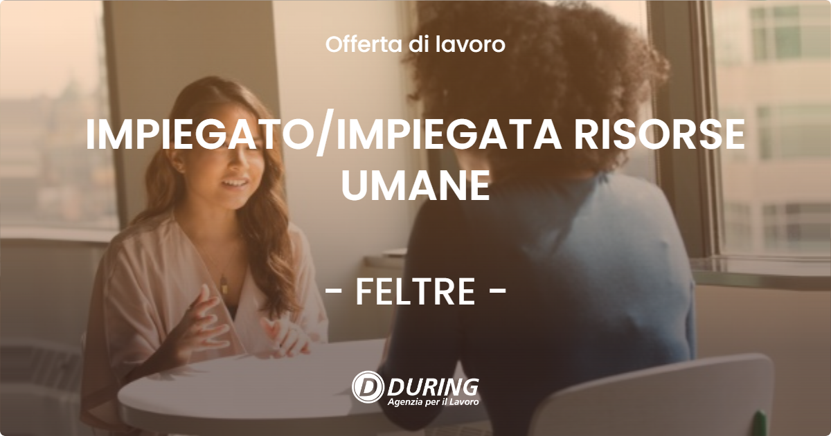 OFFERTA LAVORO - IMPIEGATO/IMPIEGATA RISORSE UMANE - FELTRE (BL)