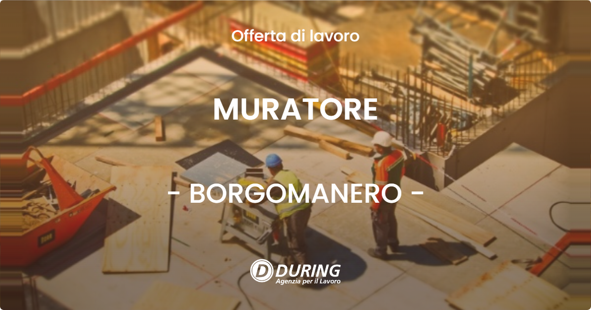 OFFERTA LAVORO - MURATORE - BORGOMANERO (NO)