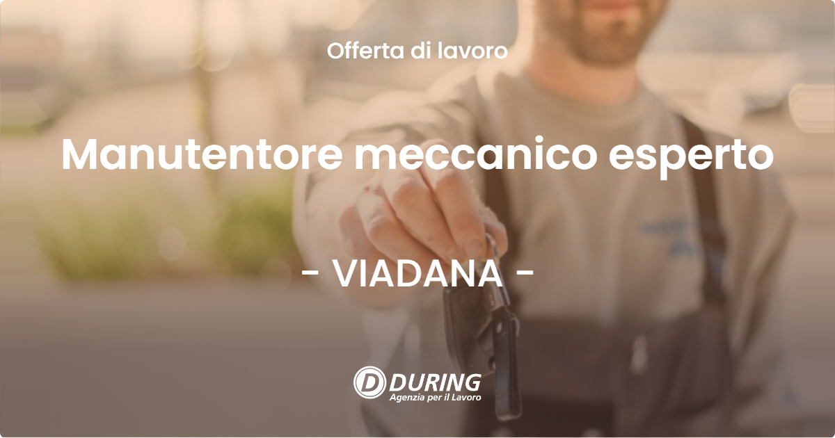 OFFERTA LAVORO - Manutentore meccanico esperto - VIADANA