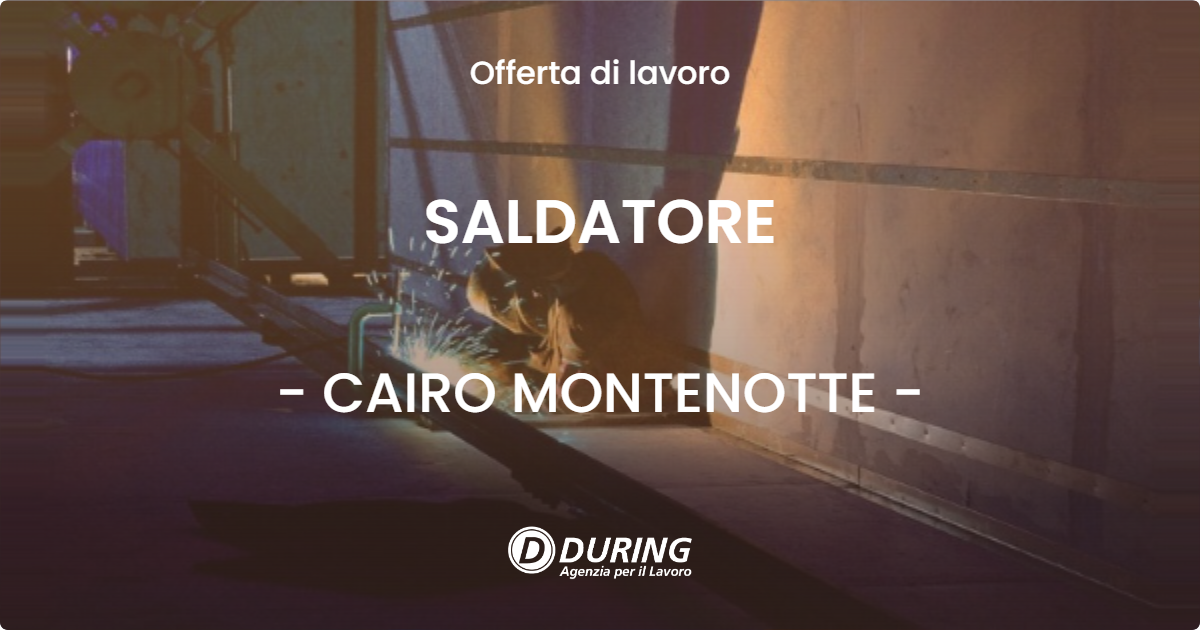 OFFERTA LAVORO - SALDATORE - CAIRO MONTENOTTE