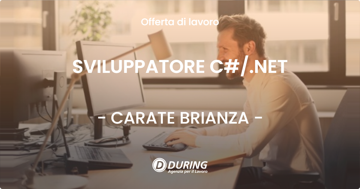 OFFERTA LAVORO - SVILUPPATORE C#/.NET - CARATE BRIANZA (MB)