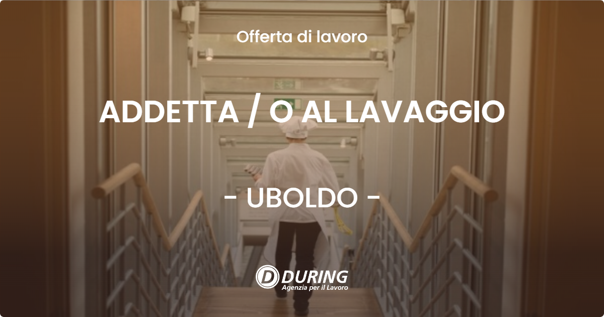 OFFERTA LAVORO - ADDETTA  O AL LAVAGGIO - UBOLDO