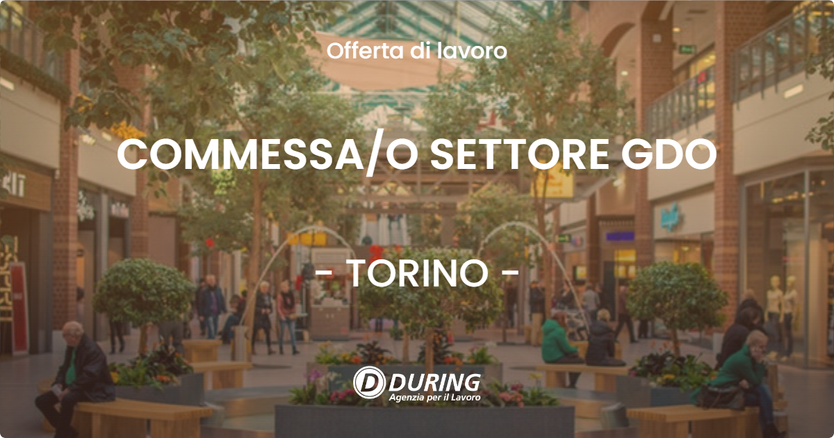 OFFERTA LAVORO - COMMESSA/O SETTORE GDO - TORINO (TO)