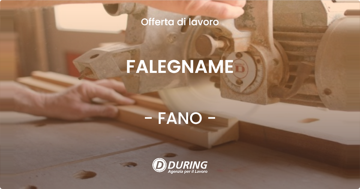 OFFERTA LAVORO - FALEGNAME - FANO (PU)