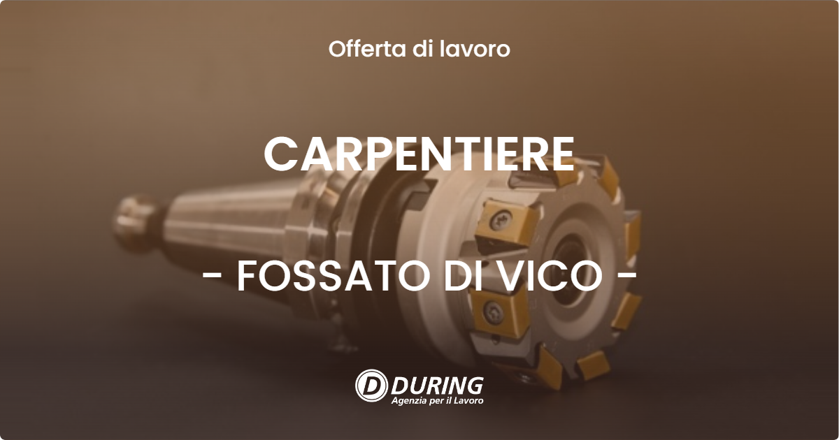 OFFERTA LAVORO - CARPENTIERE - FOSSATO DI VICO (PG)