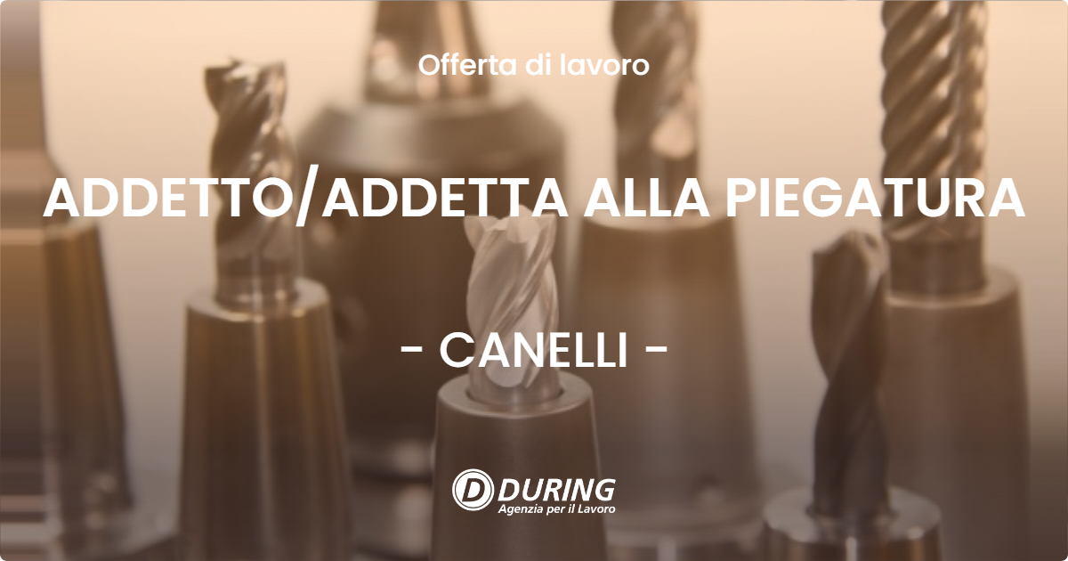 OFFERTA LAVORO - ADDETTO/ADDETTA ALLA PIEGATURA - CANELLI (AT)