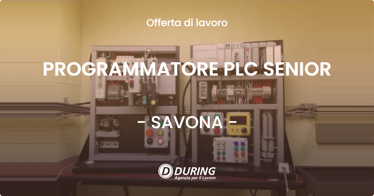OFFERTA LAVORO - PROGRAMMATORE PLC SENIOR - SAVONA (SV)
