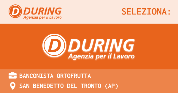 OFFERTA LAVORO - BANCONISTA ORTOFRUTTA - SAN BENEDETTO DEL TRONTO (AP)