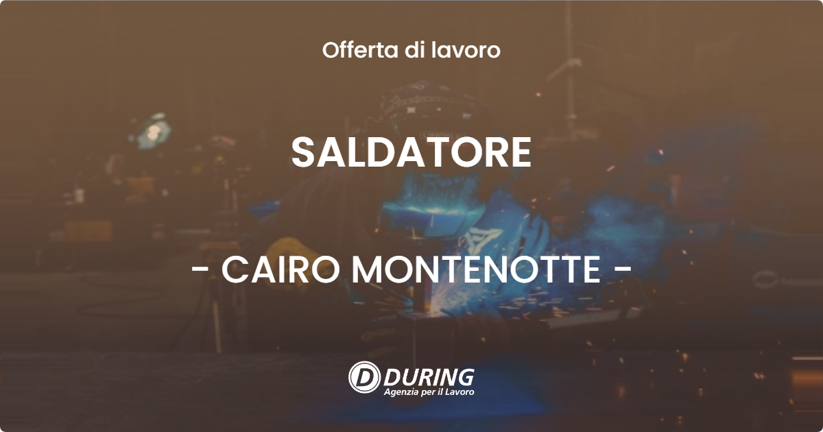 OFFERTA LAVORO - SALDATORE - CAIRO MONTENOTTE (SV)