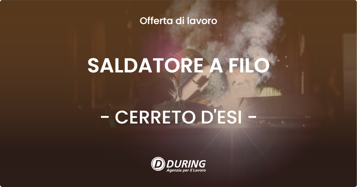 OFFERTA LAVORO - SALDATORE A FILO - CERRETO D'ESI (AN)
