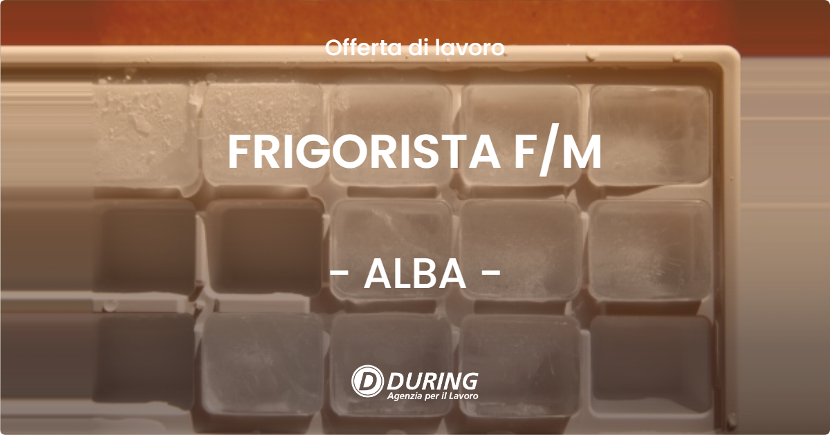 OFFERTA LAVORO - FRIGORISTA F/M - ALBA (CN)