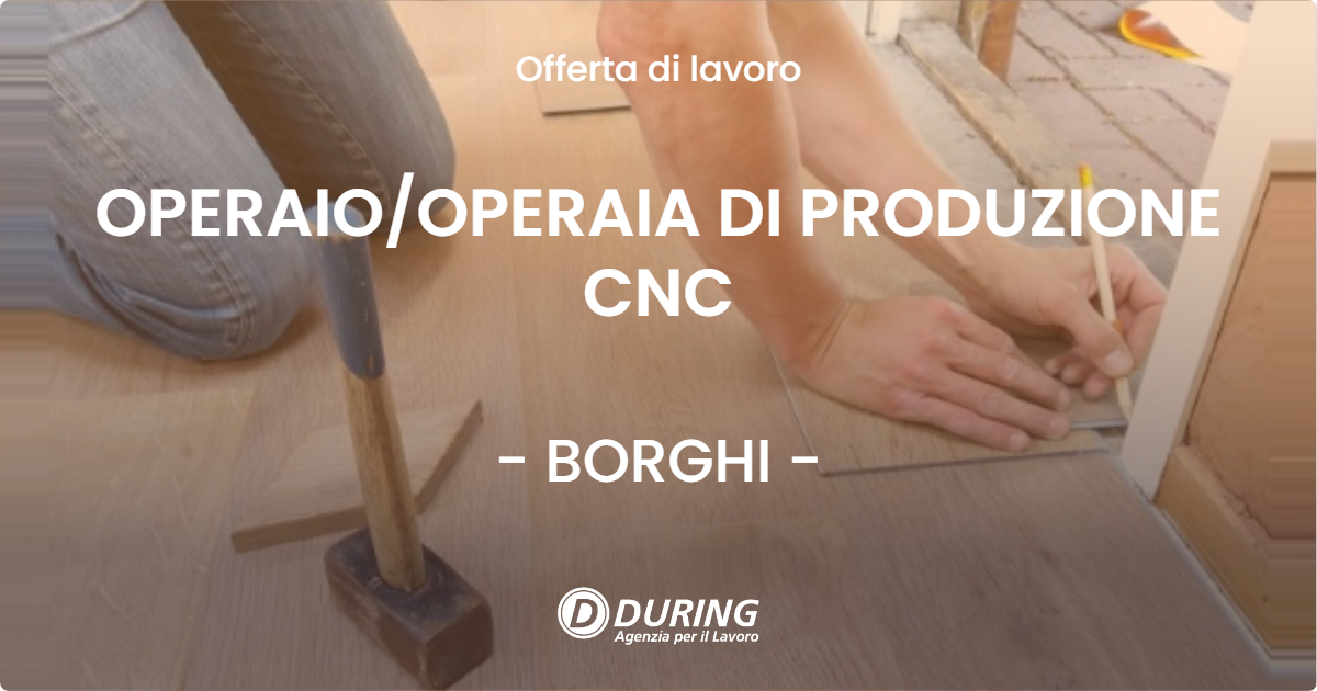 OFFERTA LAVORO - OPERAIO/OPERAIA DI PRODUZIONE CNC - BORGHI (FC)
