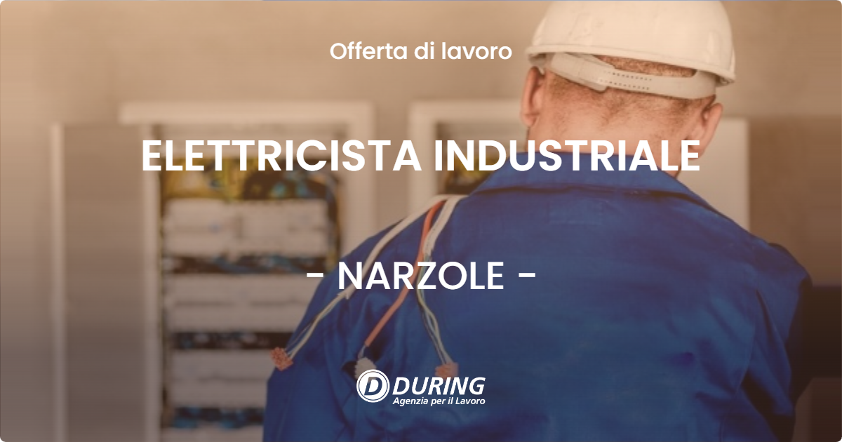 OFFERTA LAVORO - ELETTRICISTA INDUSTRIALE - NARZOLE (CN)
