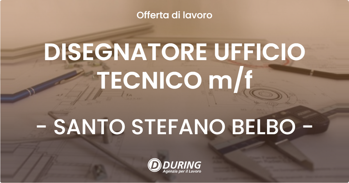 OFFERTA LAVORO - DISEGNATORE UFFICIO TECNICO m/f - SANTO STEFANO BELBO (CN)