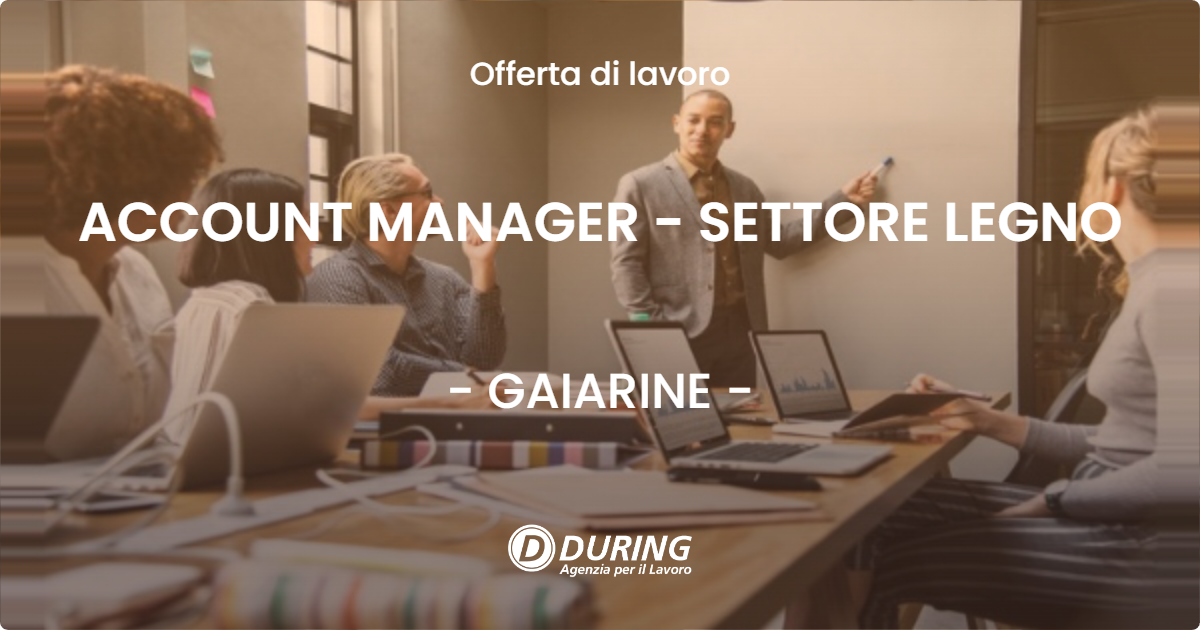OFFERTA LAVORO - ACCOUNT MANAGER - SETTORE LEGNO - GAIARINE (TV)