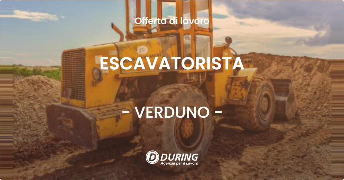 OFFERTA LAVORO - ESCAVATORISTA - VERDUNO (CN)