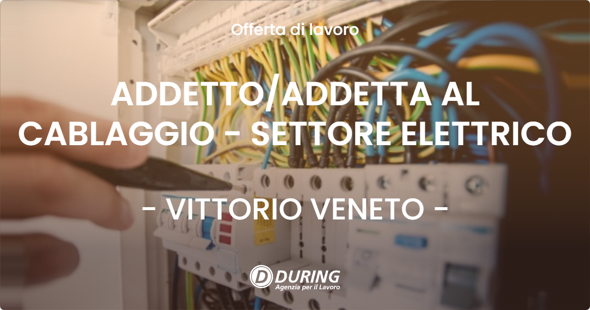 OFFERTA LAVORO - ADDETTO/ADDETTA AL CABLAGGIO - SETTORE ELETTRICO - VITTORIO VENETO (TV)