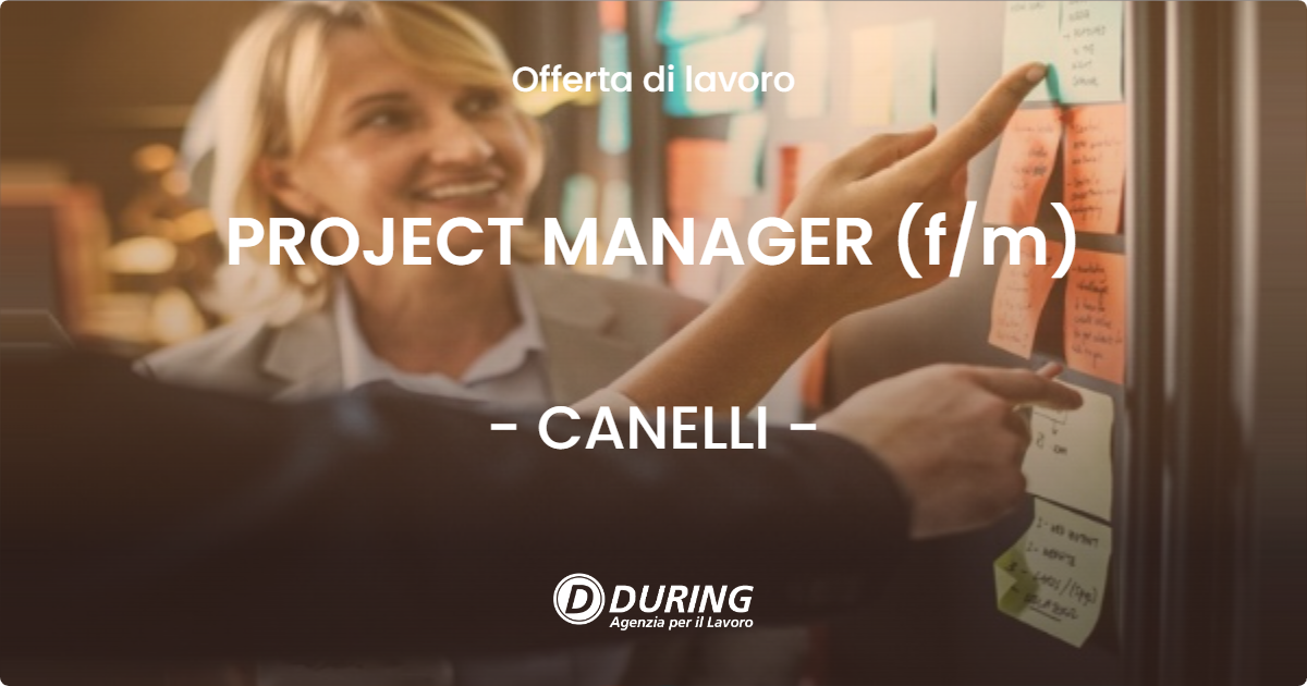 OFFERTA LAVORO - PROJECT MANAGER (f/m) - CANELLI (AT)
