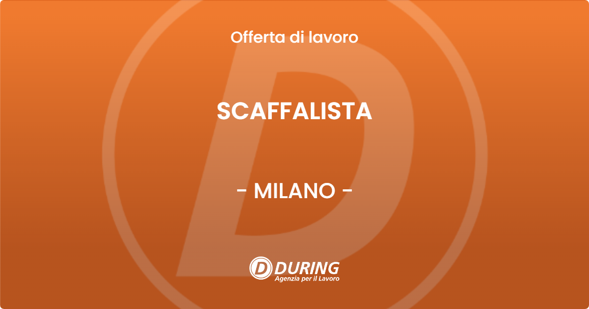 OFFERTA LAVORO - SCAFFALISTA - MILANO (MI)