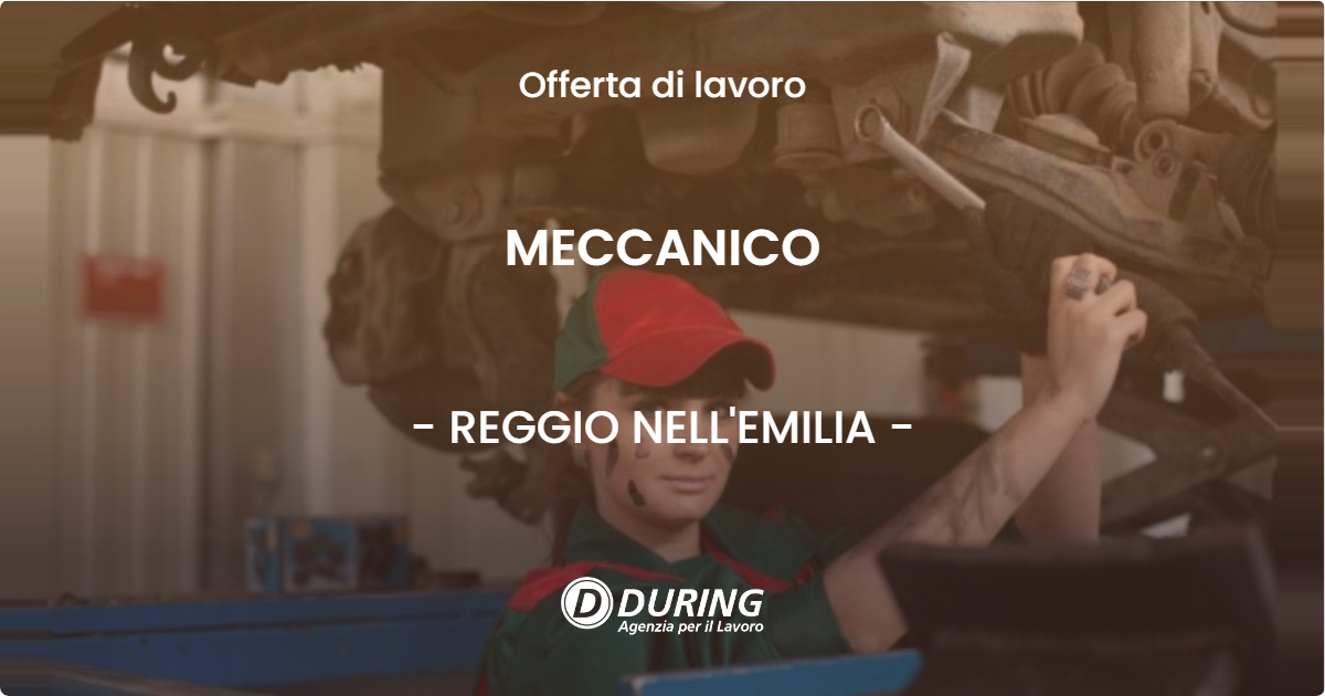 OFFERTA LAVORO - MECCANICO - REGGIO NELL'EMILIA (RE)