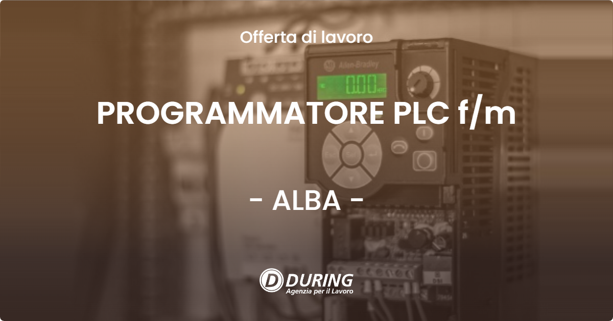 OFFERTA LAVORO - PROGRAMMATORE PLC f/m - ALBA (CN)