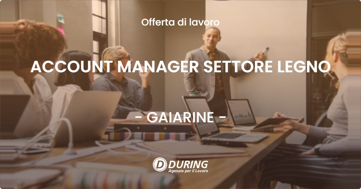 OFFERTA LAVORO - ACCOUNT MANAGER SETTORE LEGNO - GAIARINE (TV)