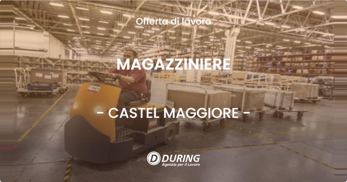 OFFERTA LAVORO - MAGAZZINIERE - CASTEL MAGGIORE (BO)