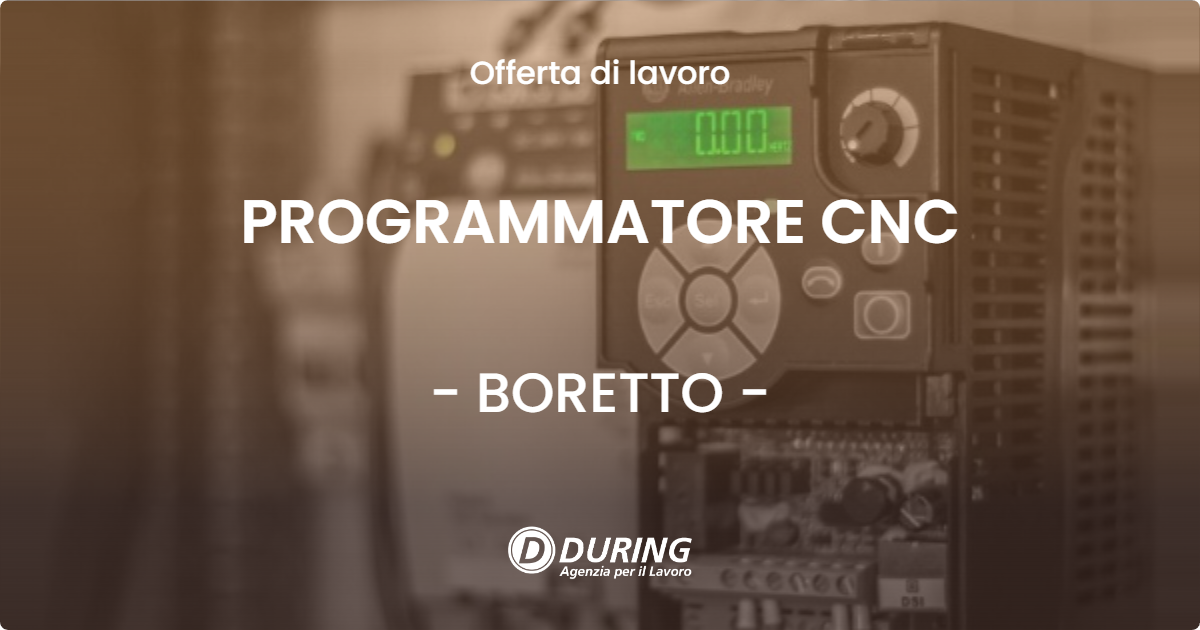 OFFERTA LAVORO - PROGRAMMATORE CNC - BORETTO (RE)