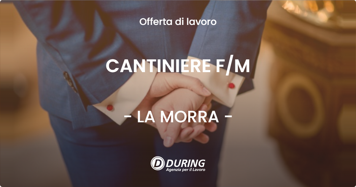 OFFERTA LAVORO - CANTINIERE F/M - LA MORRA (CN)