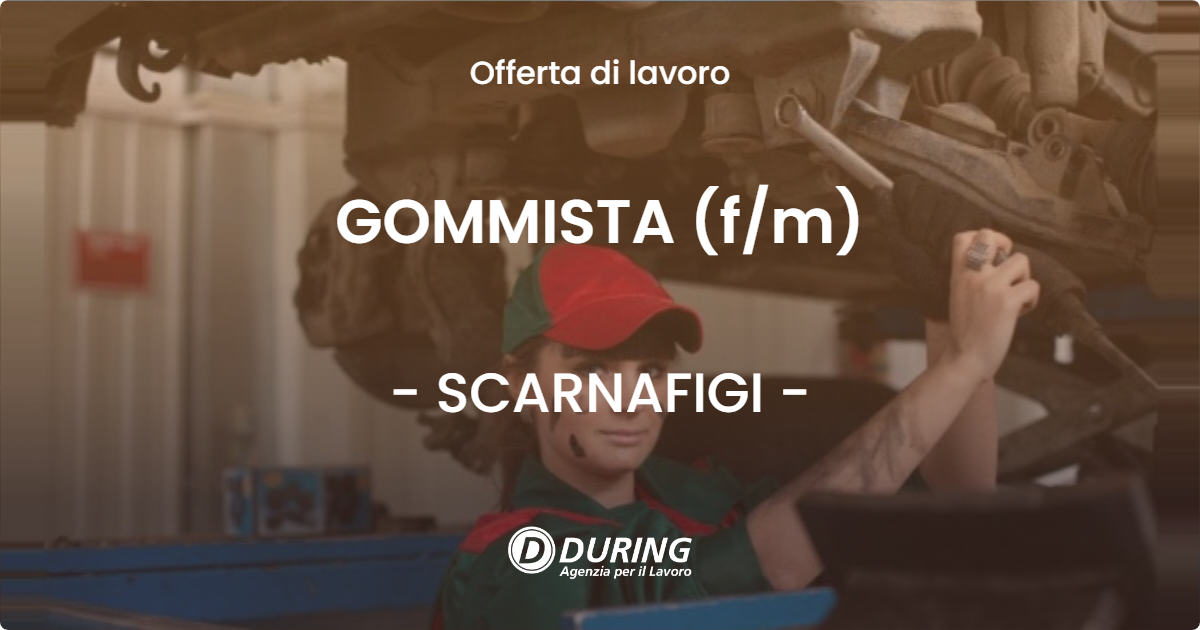 OFFERTA LAVORO - GOMMISTA (f/m) - SCARNAFIGI (CN)
