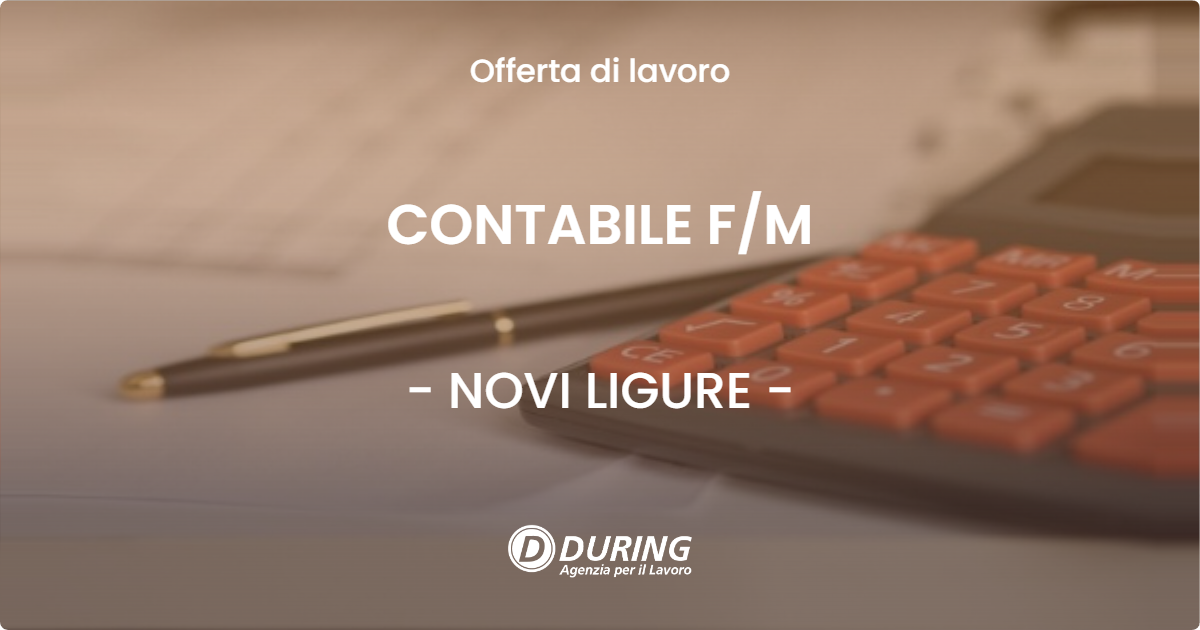 OFFERTA LAVORO - CONTABILE F/M - NOVI LIGURE (AL)