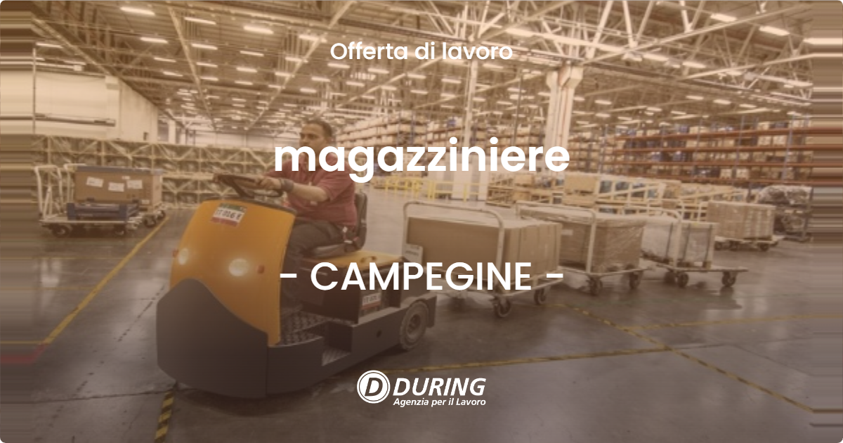 OFFERTA LAVORO - magazziniere - CAMPEGINE (RE)