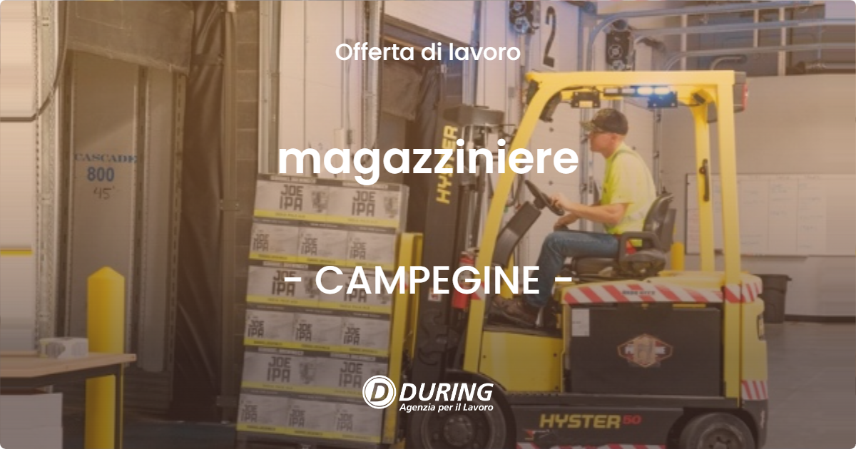 OFFERTA LAVORO - magazziniere - CAMPEGINE (RE)