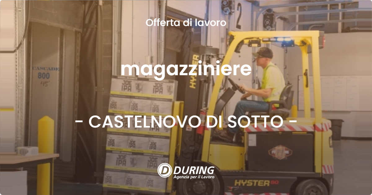 OFFERTA LAVORO - magazziniere - CASTELNOVO DI SOTTO (RE)
