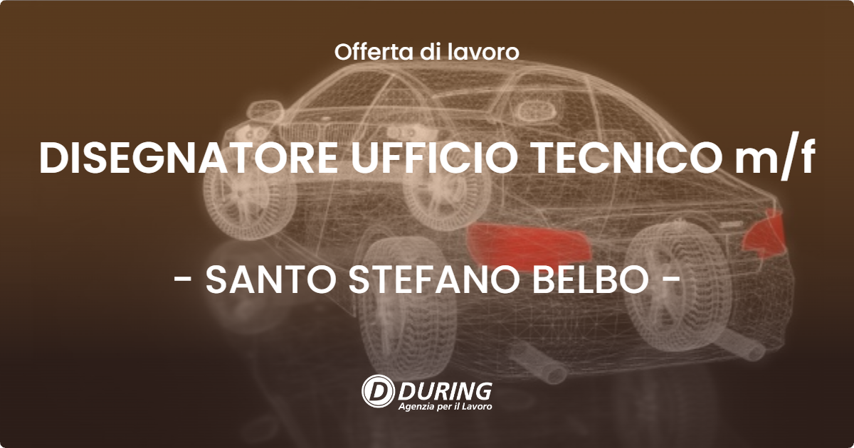 OFFERTA LAVORO - DISEGNATORE UFFICIO TECNICO m/f - SANTO STEFANO BELBO (CN)
